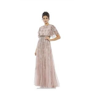 Mac Duggal 93582D Layered Sleeve Embellished Dress Size 10